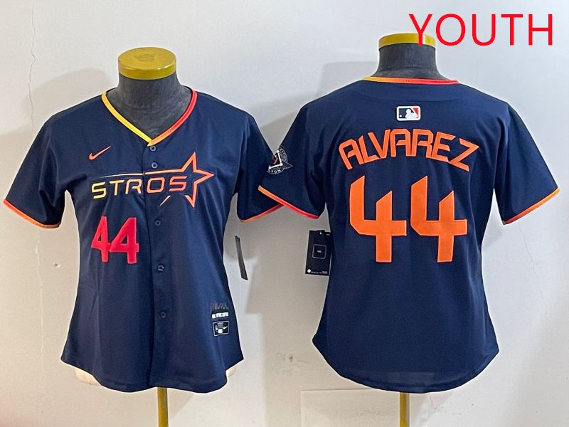 Youth Houston Astros #44 Alvarez Drak Blue Three generations Joint Name 2025 Nike MLB Jersey style 4103->youth mlb jersey->Youth Jersey